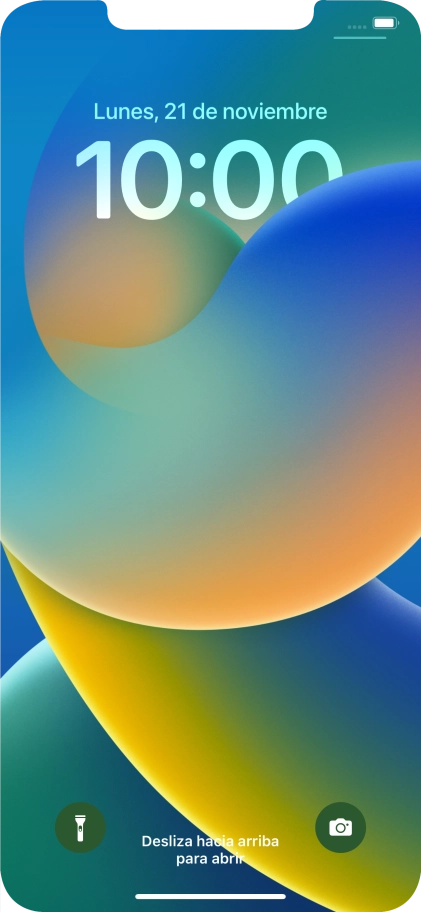 Desliza el dedo hacia arriba desde la parte inferior de la pantalla.
