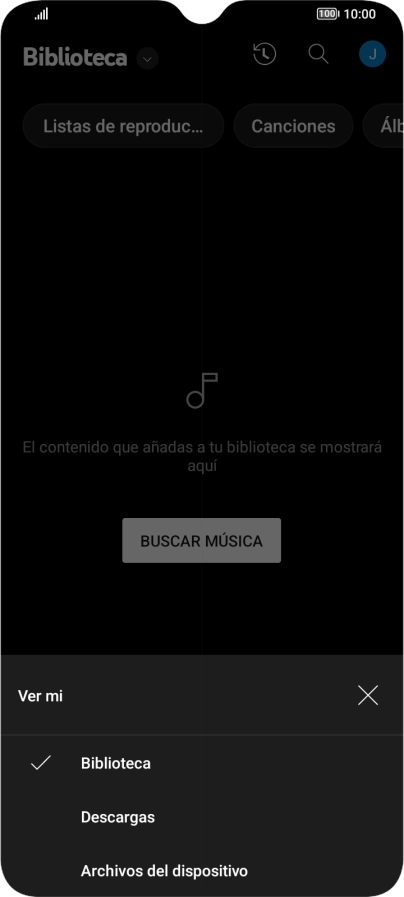Pulsa Archivos del dispositivo y desplázate al archivo de música deseado.