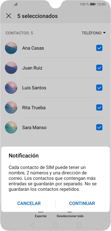 Pulsa CONTINUAR.