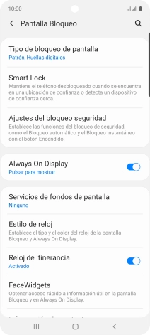 Pulsa Tipo de bloqueo de pantalla e introduce el código de seguridad actual.