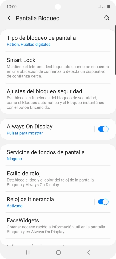 Pulsa Tipo de bloqueo de pantalla e introduce el código de seguridad actual.