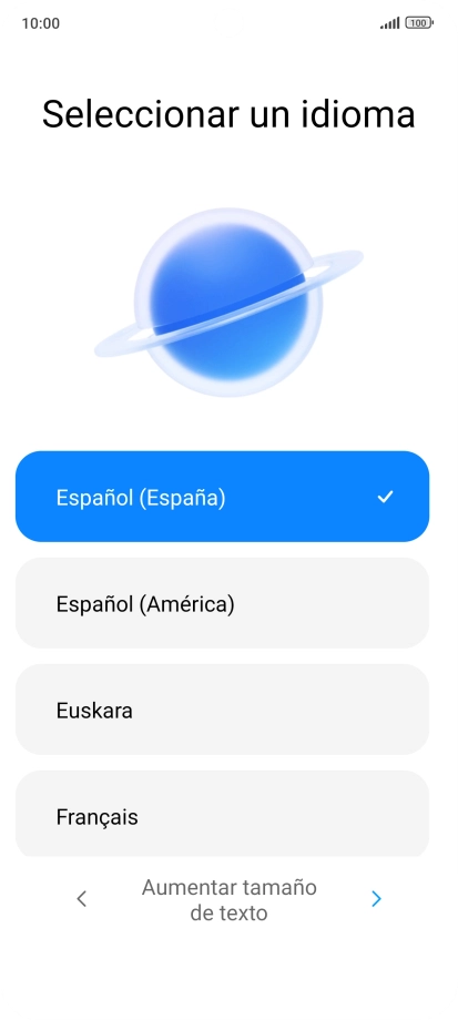 Pulsa el idioma deseado.