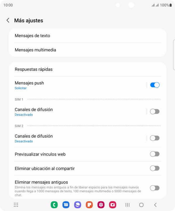 Pulsa Mensajes de texto.