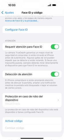 Pulsa Configurar Face ID.