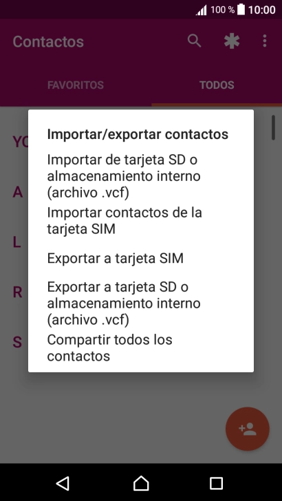 Pulsa Importar contactos de la tarjeta SIM.