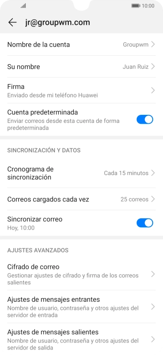 Pulsa Nombre de la cuenta.
