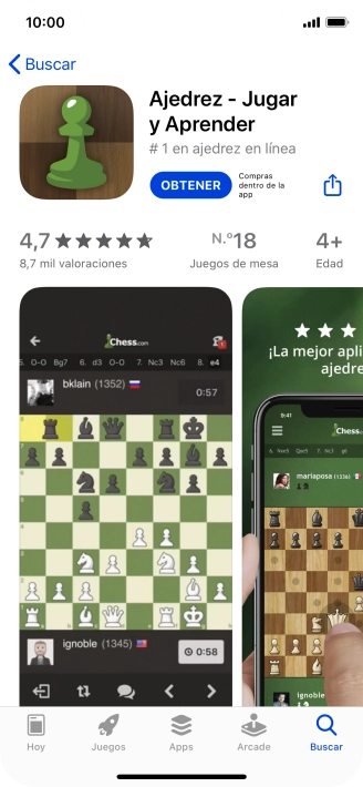 Pulsa OBTENER y sigue las indicaciones de la pantalla para instalar la app.