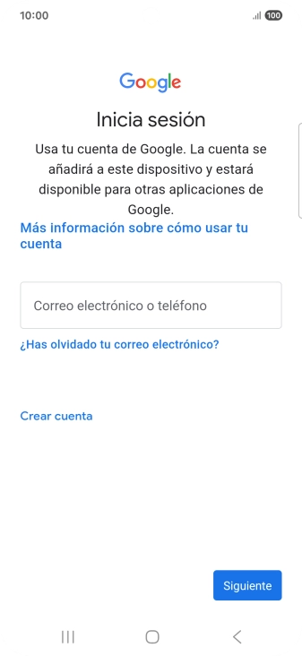 Si no tienes una cuenta de Google, pulsa Crear cuenta y sigue las indicaciones de la pantalla para ver cómo crear una cuenta nueva.