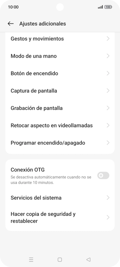 Pulsa Hacer copia de seguridad y restablecer.