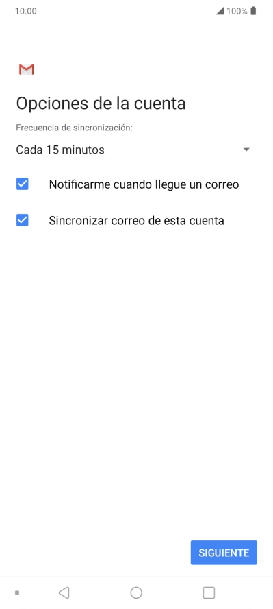 Si aparece en la pantalla esta imagen, tu cuenta de correo electrónico ha sido reconocida y configurada automáticamente. Sigue las indicaciones de la pantalla para introducir más información y terminar la configuración.