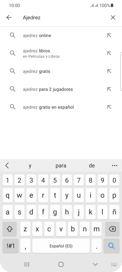 Introduce el nombre del tema o de la app y pulsa el icono de búsqueda.