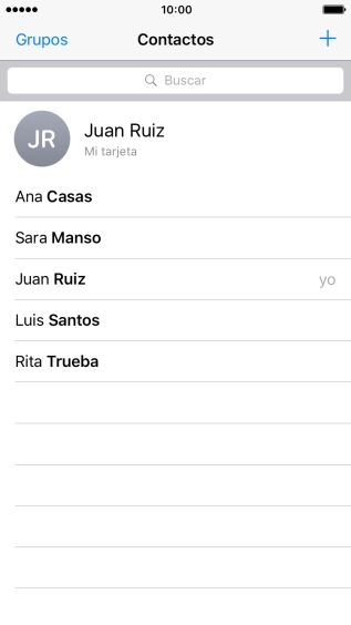 Pulsa el icono de nuevo contacto.