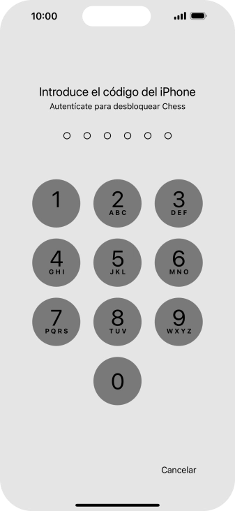Utiliza el código de seguridad que has creado. La app ya no está bloqueada.