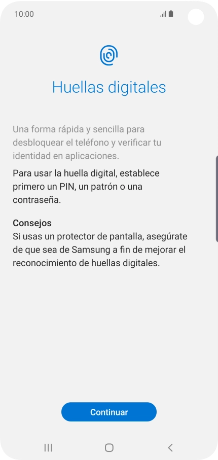 Pulsa Continuar.