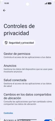 Pulsa Gestor de permisos.