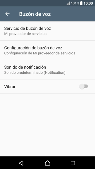 Pulsa Configuración de buzón de voz.
