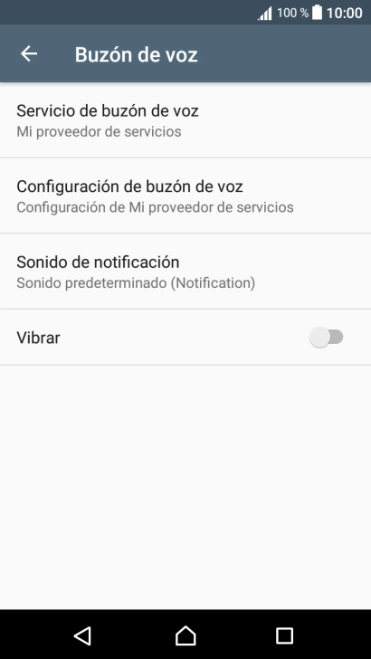 Pulsa Configuración de buzón de voz.