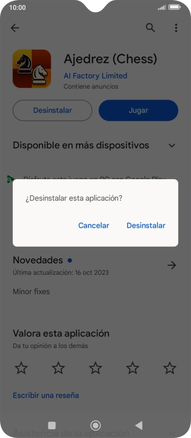 Pulsa Desinstalar.