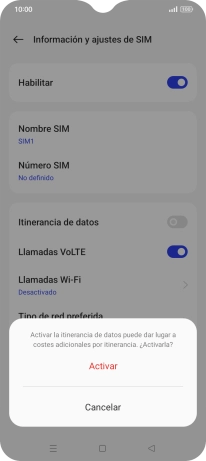 Si activas la función, pulsa Activar.