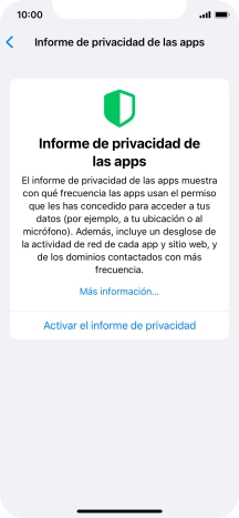 Pulsa Activar el informe de privacidad para activar la función.