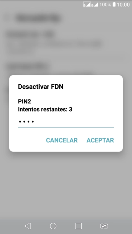 Introduce el código PIN2 y pulsa ACEPTAR.