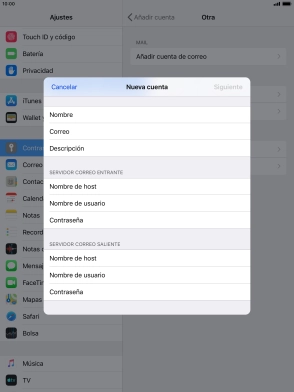 Pulsa Nombre de usuario e introduce el nombre de usuario de tu cuenta de correo electrónico.