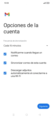 Si aparece en la pantalla esta imagen, tu cuenta de correo electrónico ha sido reconocida y configurada automáticamente. Sigue las indicaciones de la pantalla para introducir más información y terminar la configuración.