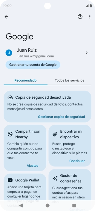 Pulsa Todos los servicios.
