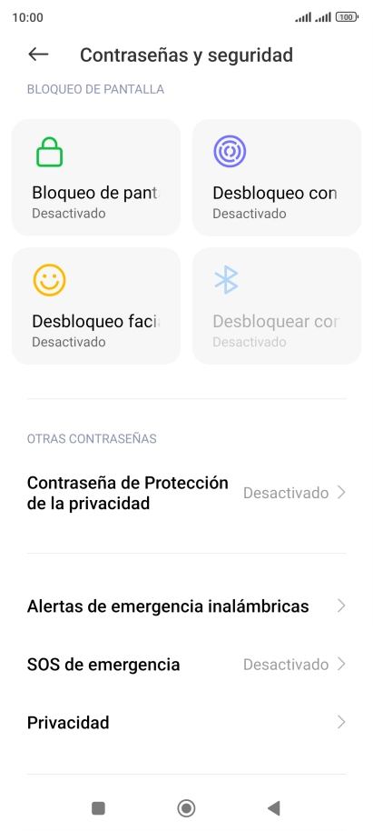 Pulsa Desbloqueo con huella dactilar.