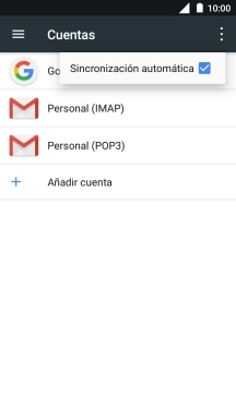 Pulsa Sincronización automática para activar o desactivar la función.