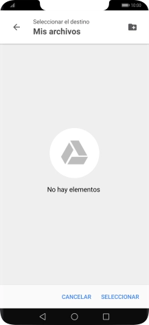 Si deseas crear una nueva carpeta, pulsa el icono de nueva carpeta y sigue las indicaciones de la pantalla para crearla.