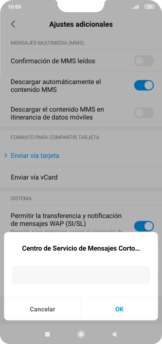 Introduce +34607003110 y pulsa OK.