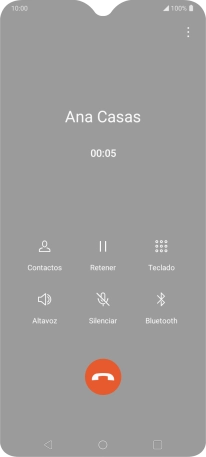 Pulsa el icono de finalizar llamada.