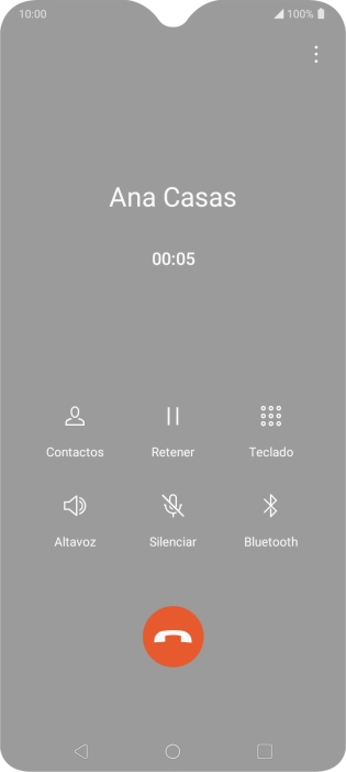 Pulsa el icono de finalizar llamada.