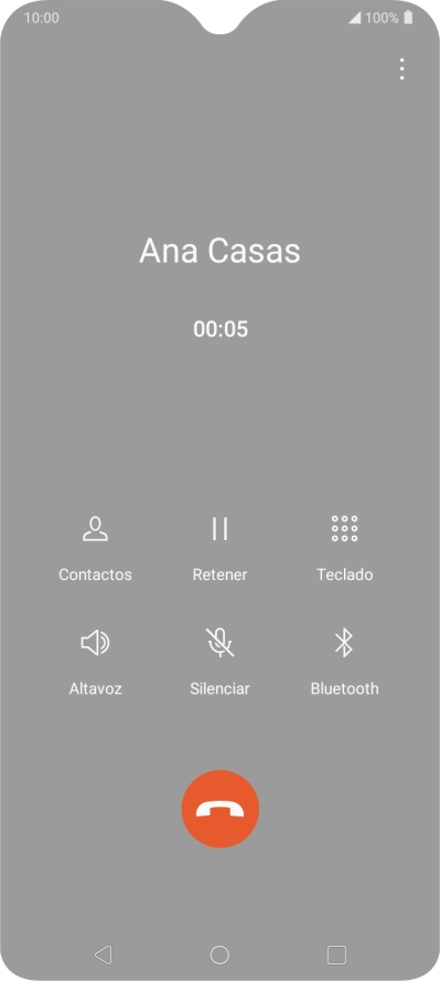 Pulsa el icono de finalizar llamada.