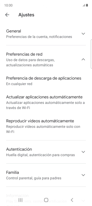 Pulsa Actualizar aplicaciones automáticamente.
