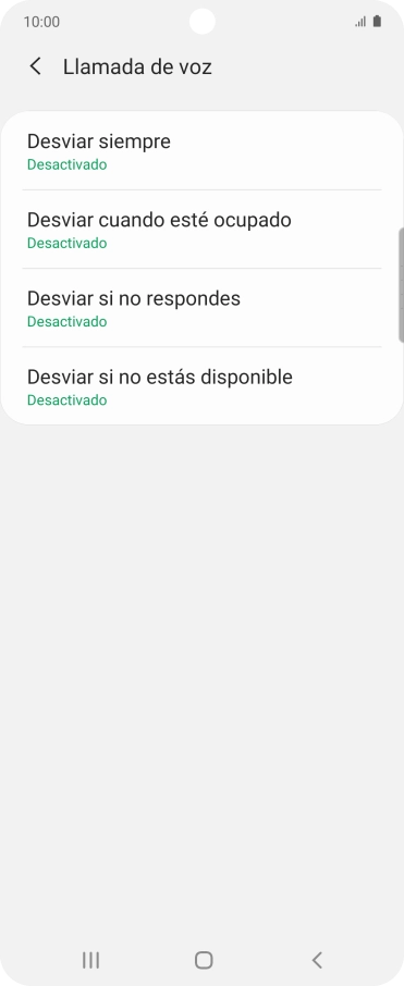 Pulsa el tipo de desvío deseado.