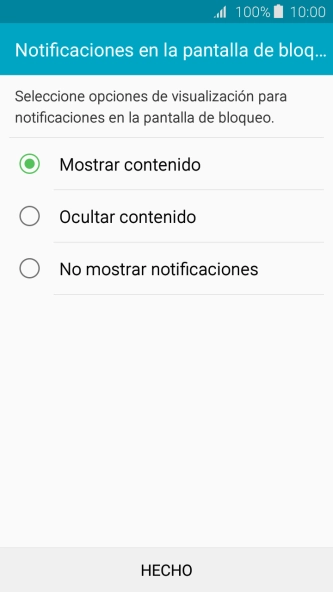 Pulsa el ajuste deseado.