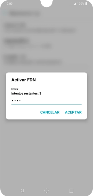 Introduce el código PIN2 y pulsa ACEPTAR.