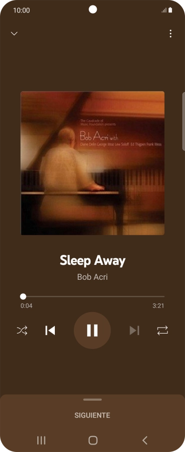 Pulsa la flecha hacia la derecha para ir al archivo de música siguiente.