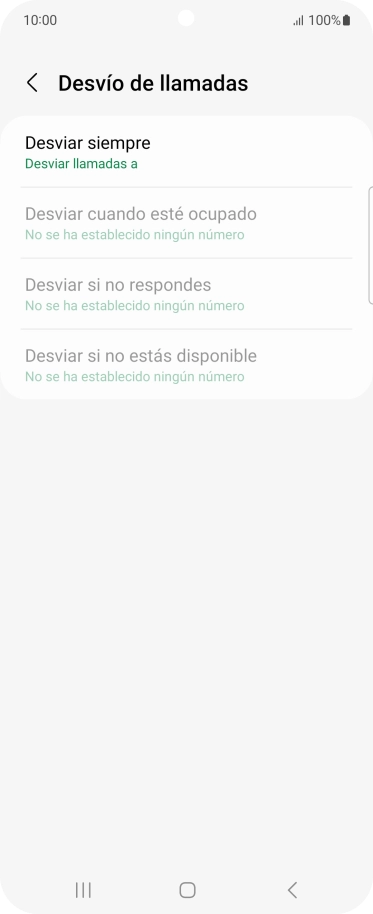 Pulsa el tipo de desvío deseado.