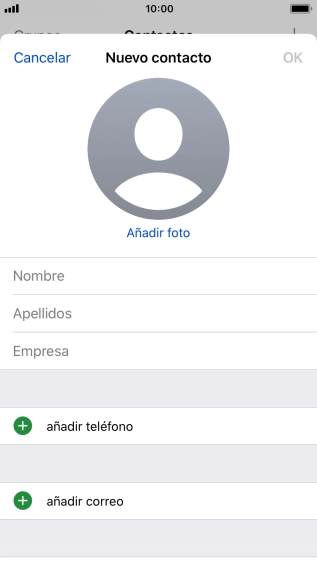 Pulsa Nombre e introduce el nombre.