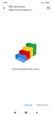 Si deseas crear una nueva carpeta, pulsa el icono de nueva carpeta y sigue las indicaciones de la pantalla para crearla.