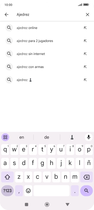 Introduce el nombre del tema o de la app y pulsa el icono de búsqueda.