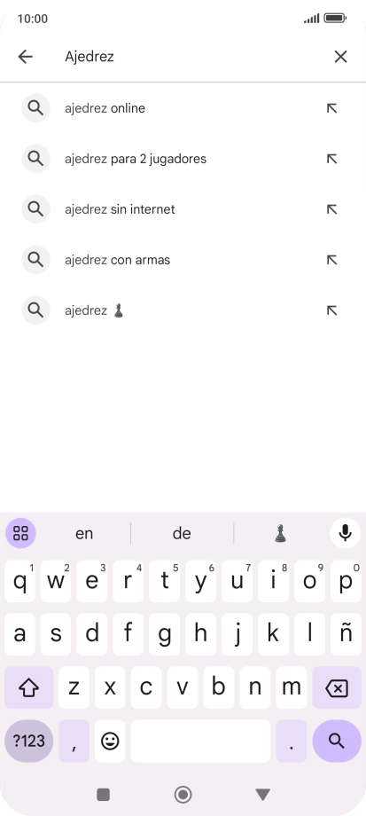 Introduce el nombre del tema o de la app y pulsa el icono de búsqueda.