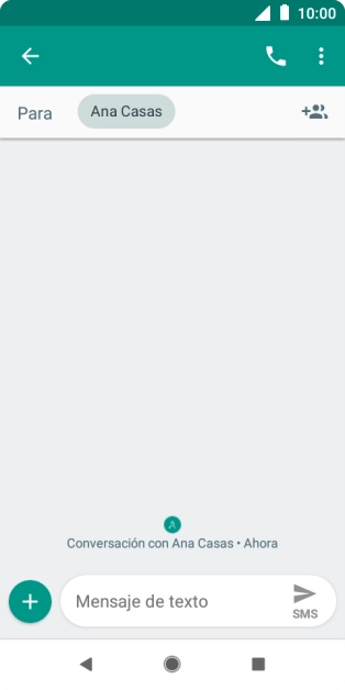 Pulsa en el campo de escritura  y escribe el texto del mensaje corto.