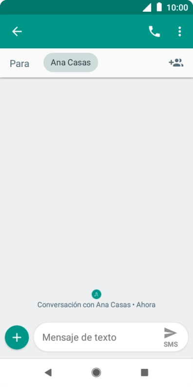 Pulsa en el campo de escritura  y escribe el texto del mensaje corto.