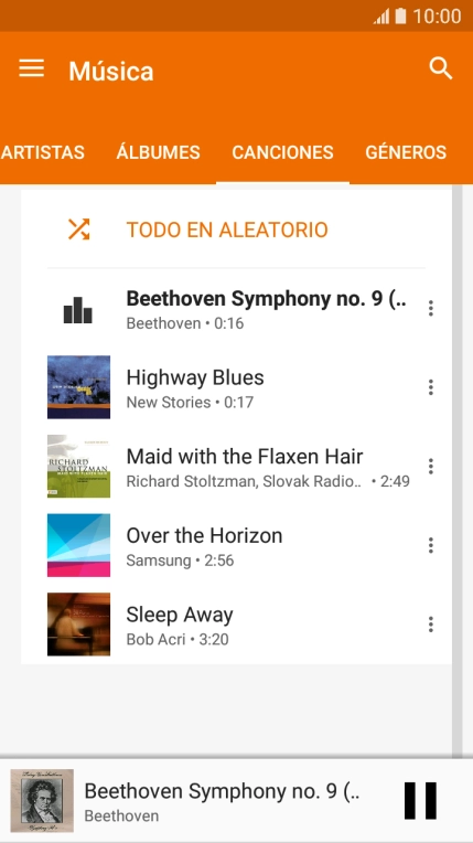 Pulsa el título de la canción en la parte inferior de la pantalla.
