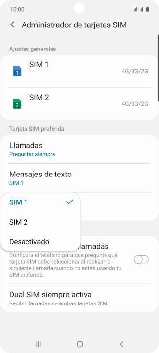 Pulsa el ajuste deseado.