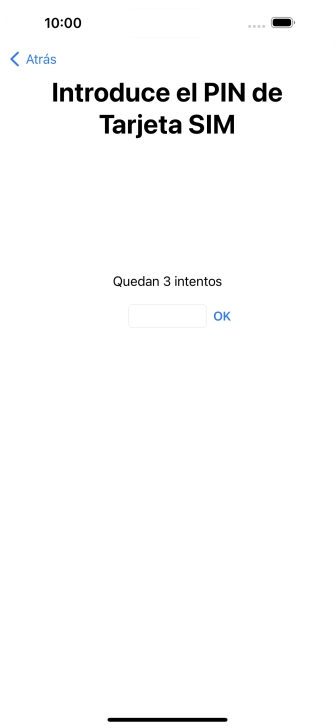 Si es necesario desbloquear la tarjeta SIM, introduce el código PIN y pulsa OK.
